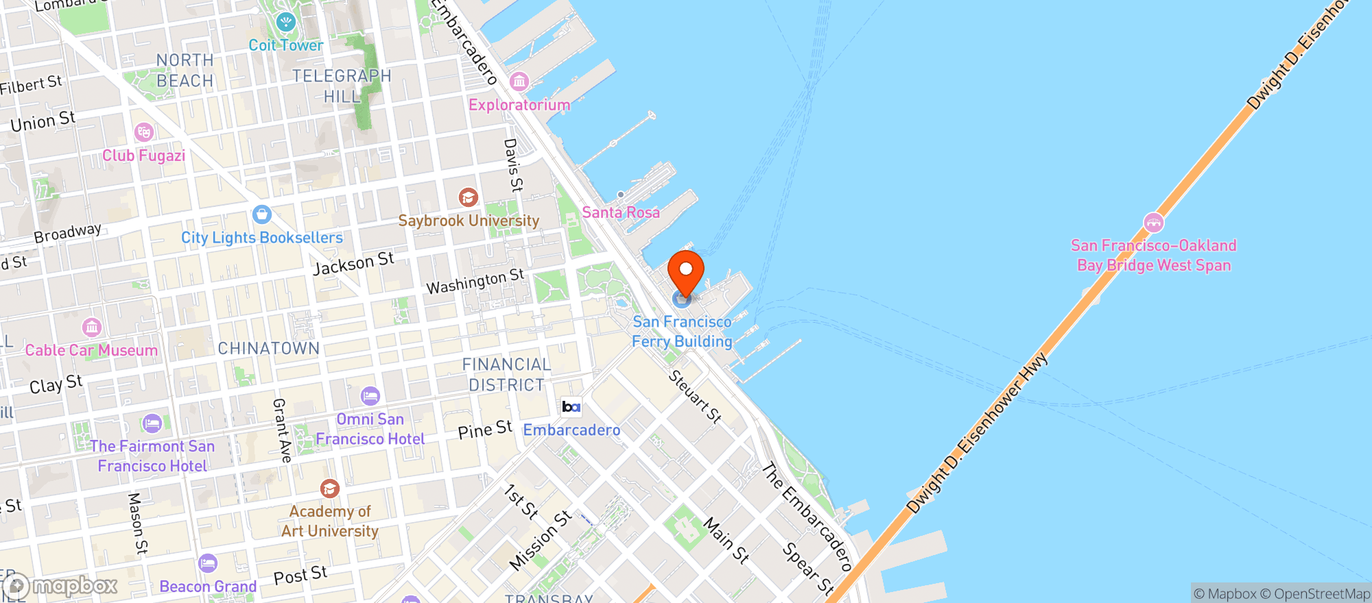 Map showing Ferry Plaza Wine Merchant