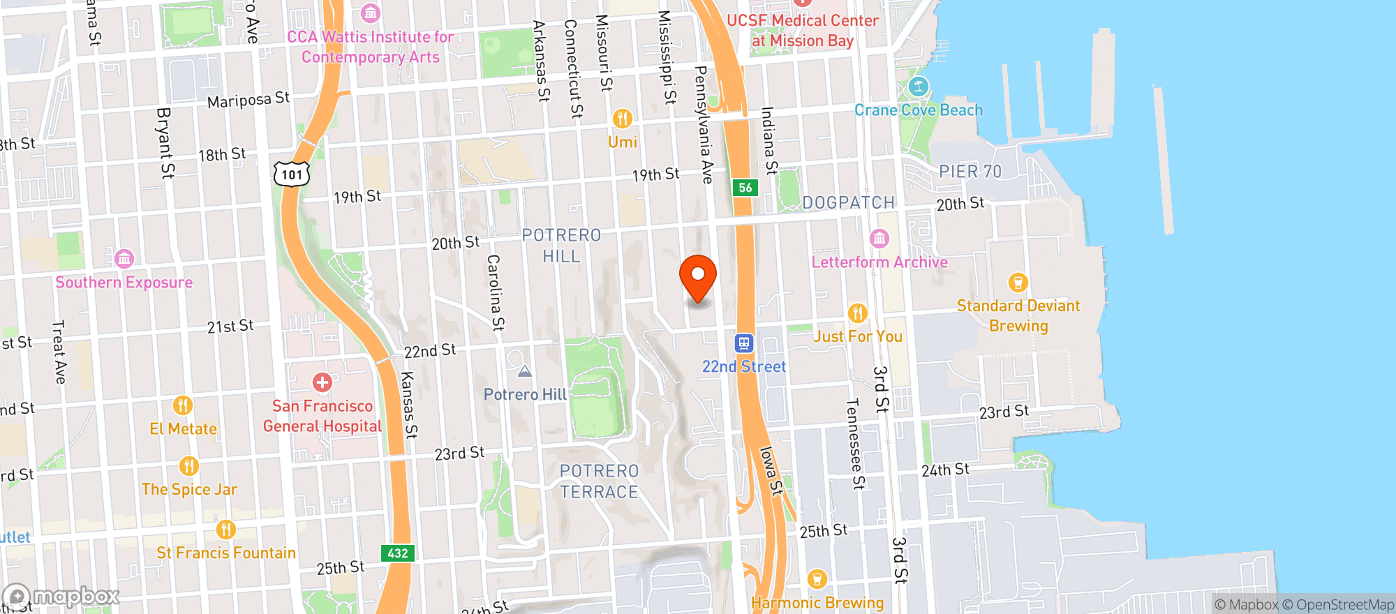 Map showing The Hill
