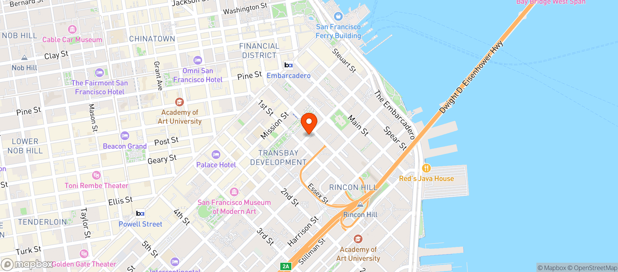 Map showing Fort Point - Ferry Building