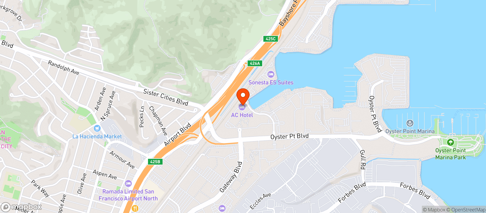 Map showing Ac Hotels By Marriott