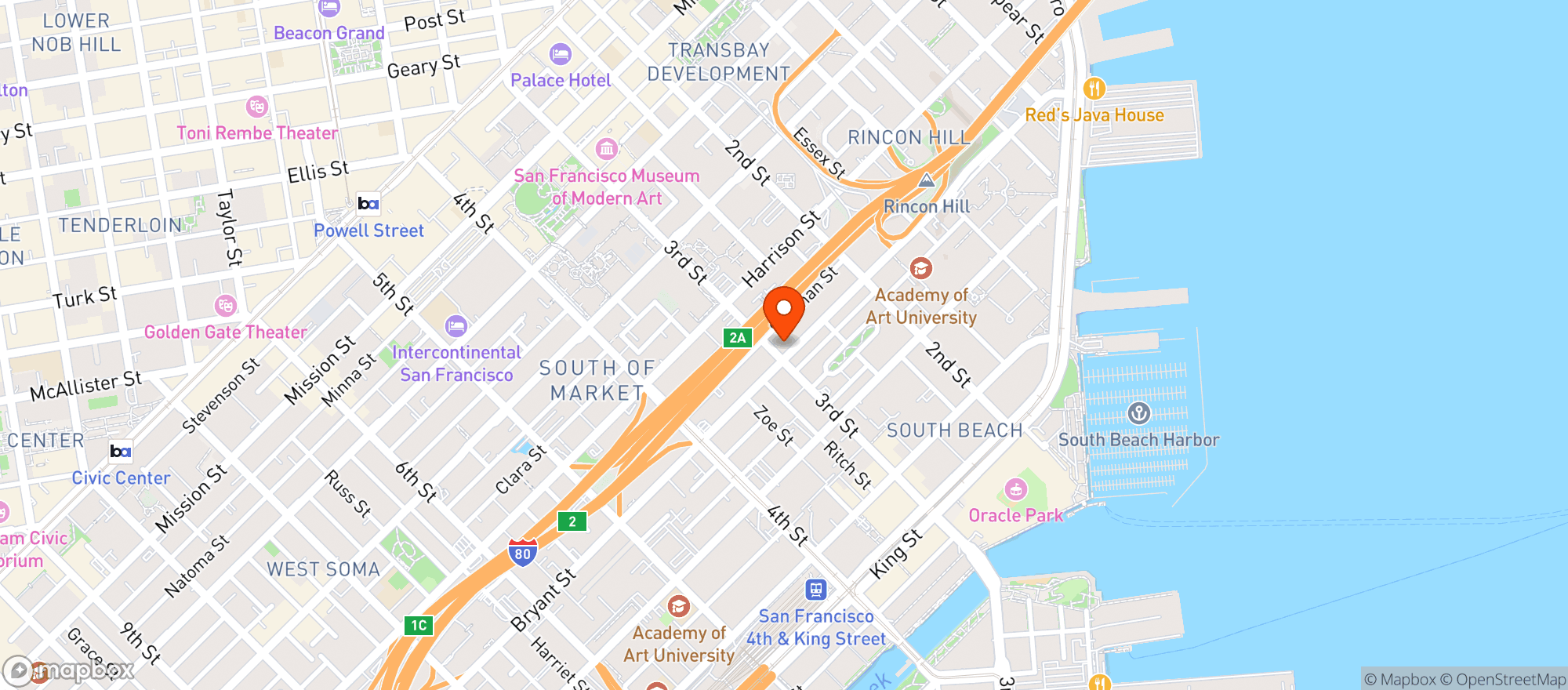 Map showing Flour & Branch, San Francisco
