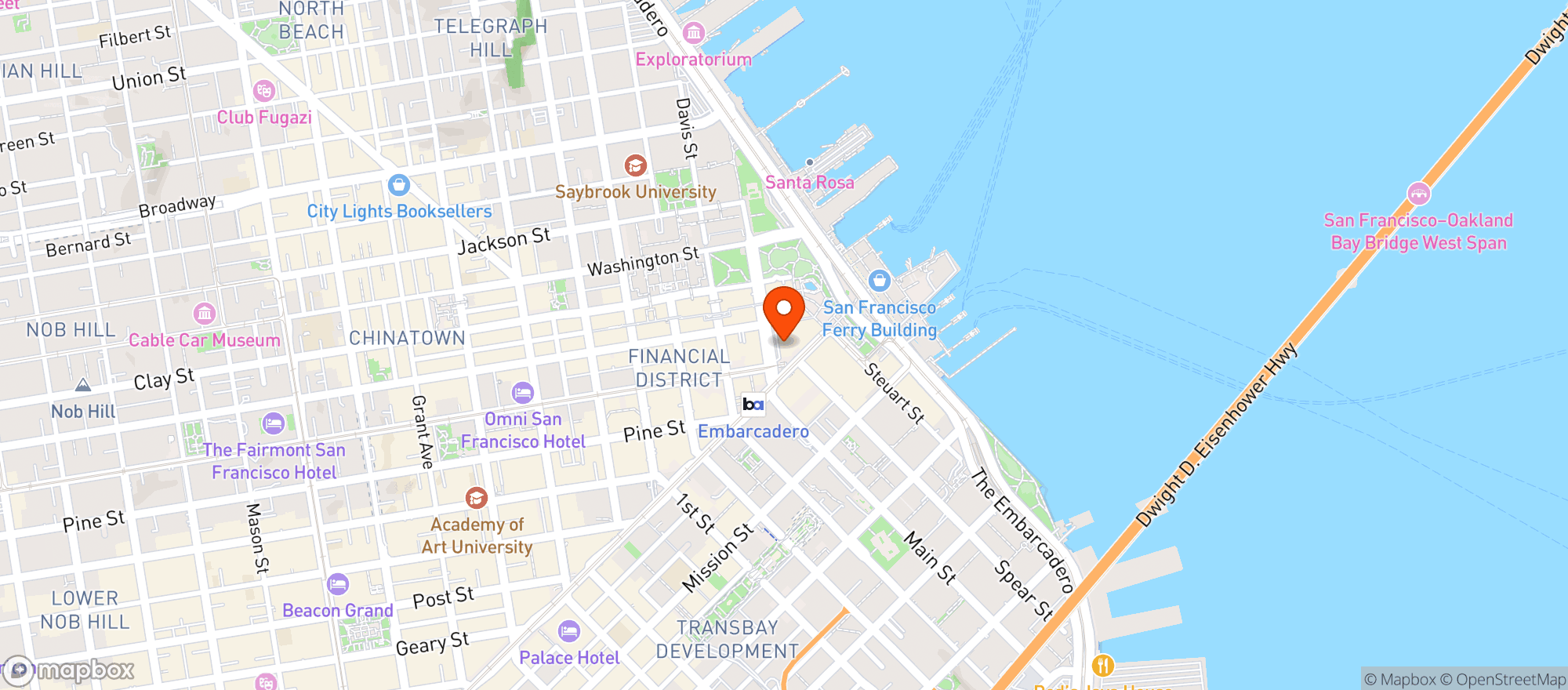 Map showing Hyatt Regency San Francisco