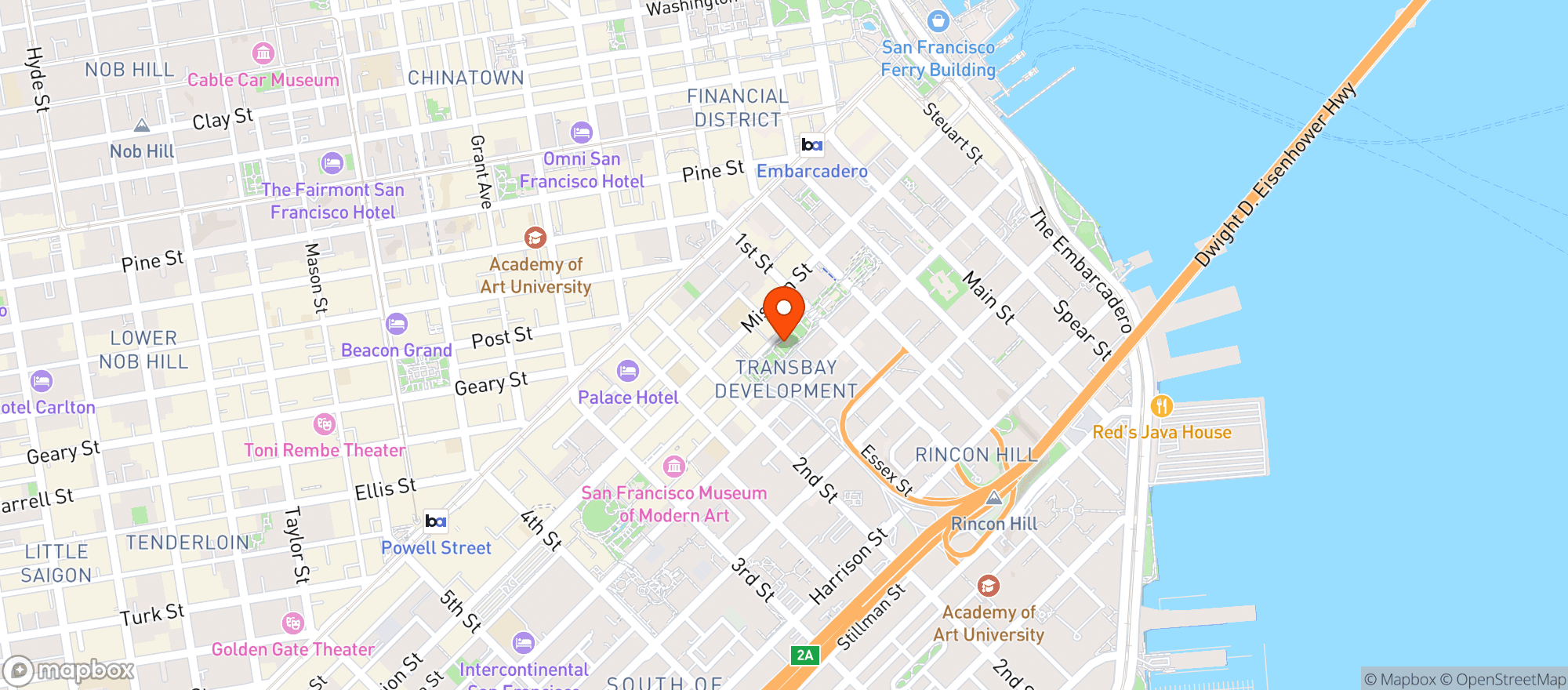 Map showing Per Diem - Transit Center