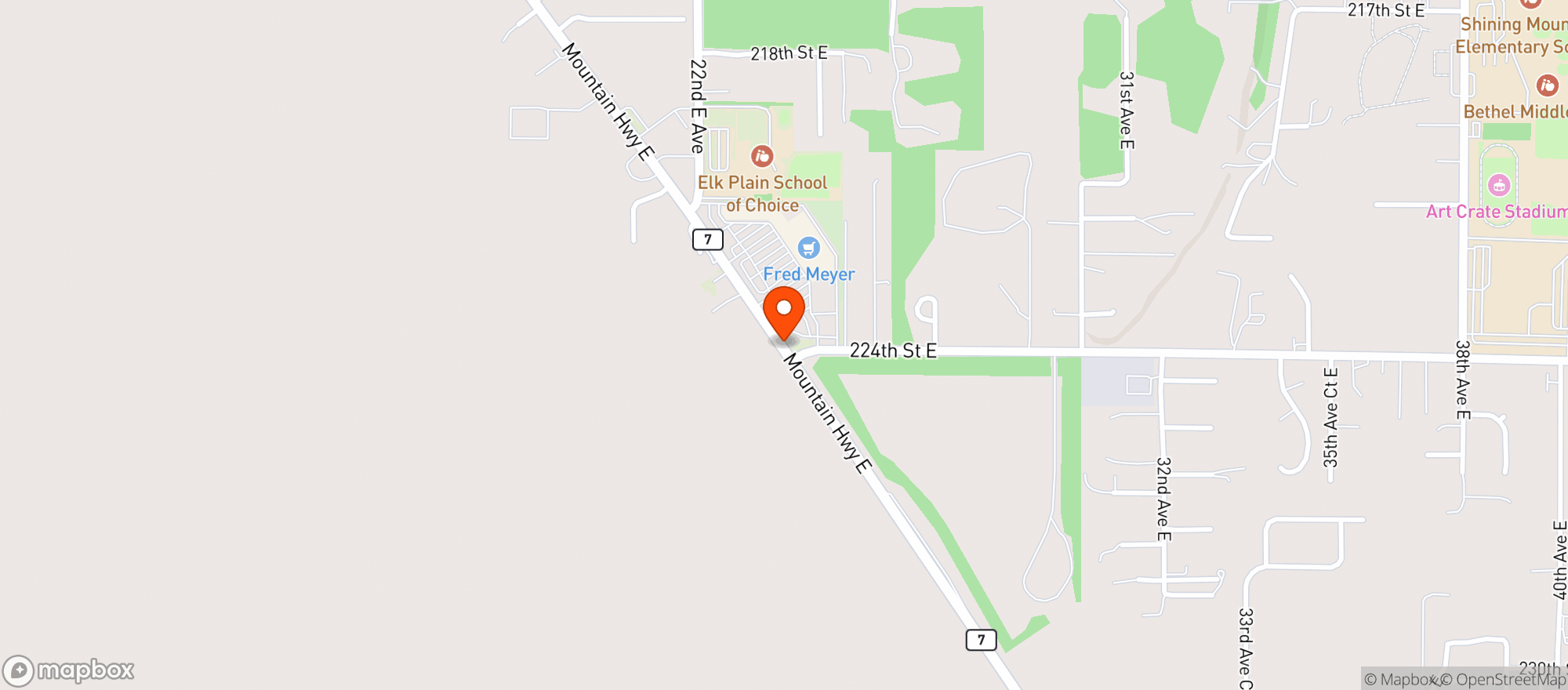 Map showing Fred Meyer