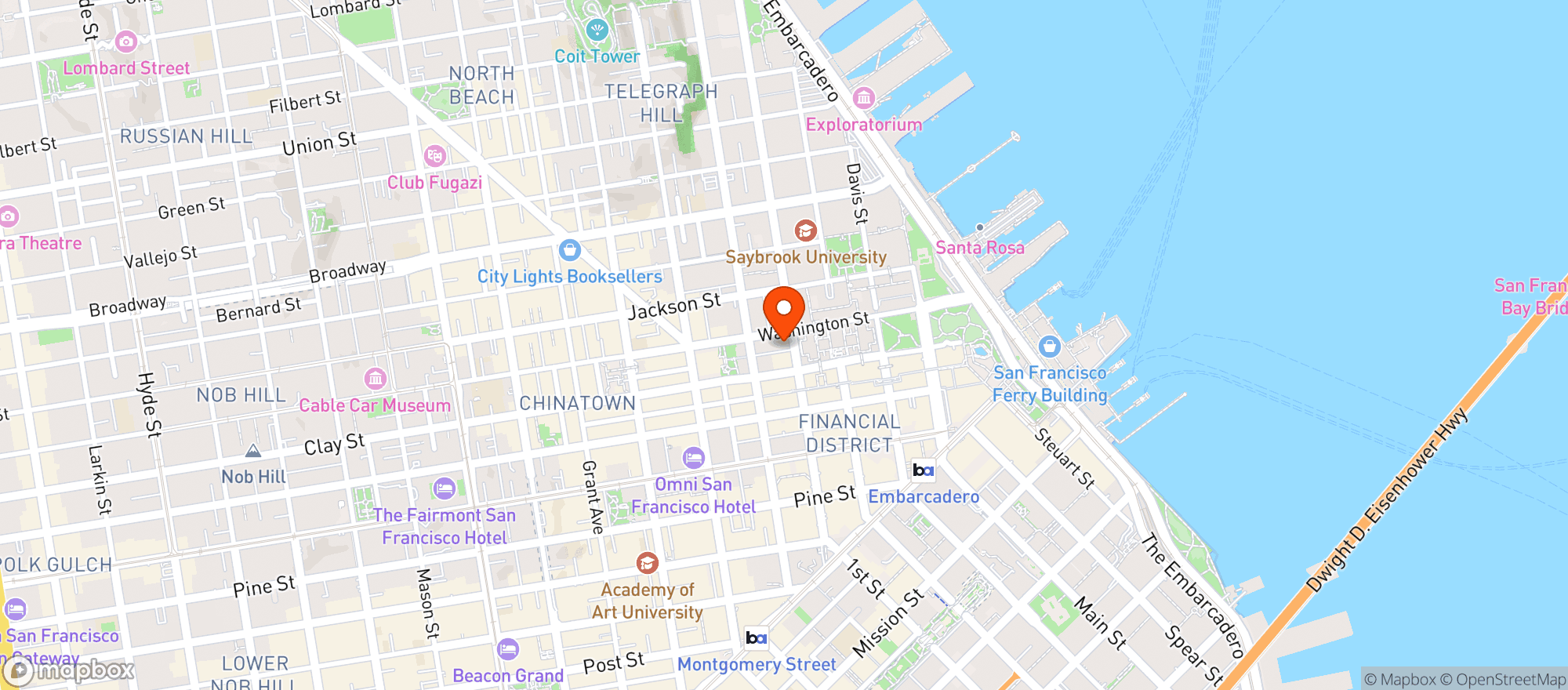 Map showing San Francisco Wine Society