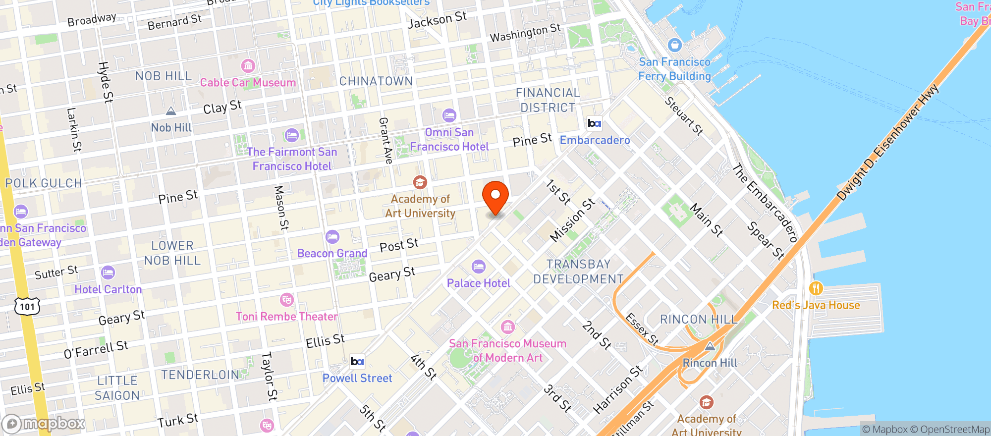 Map showing Bay Food Mini Market - San Francisco