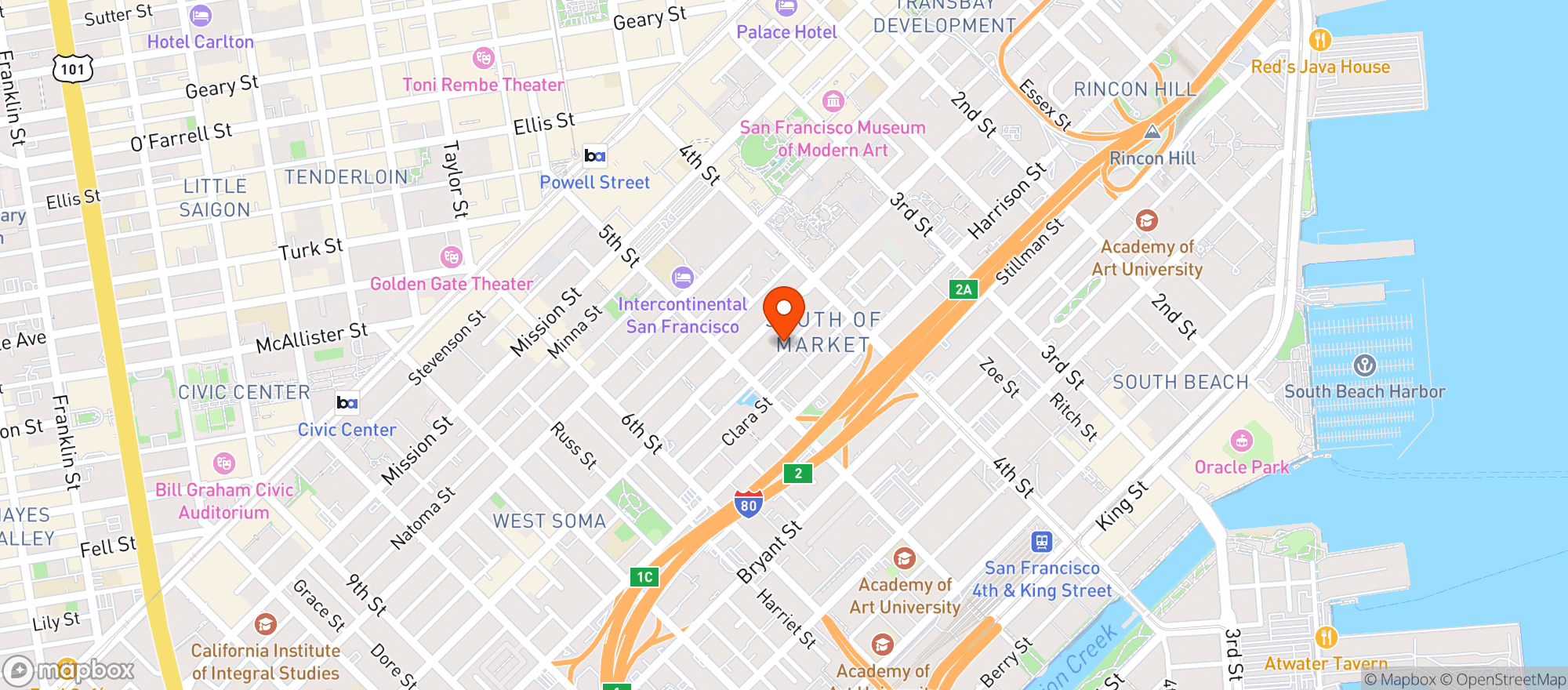 Map showing I.C.U Market- Minna St