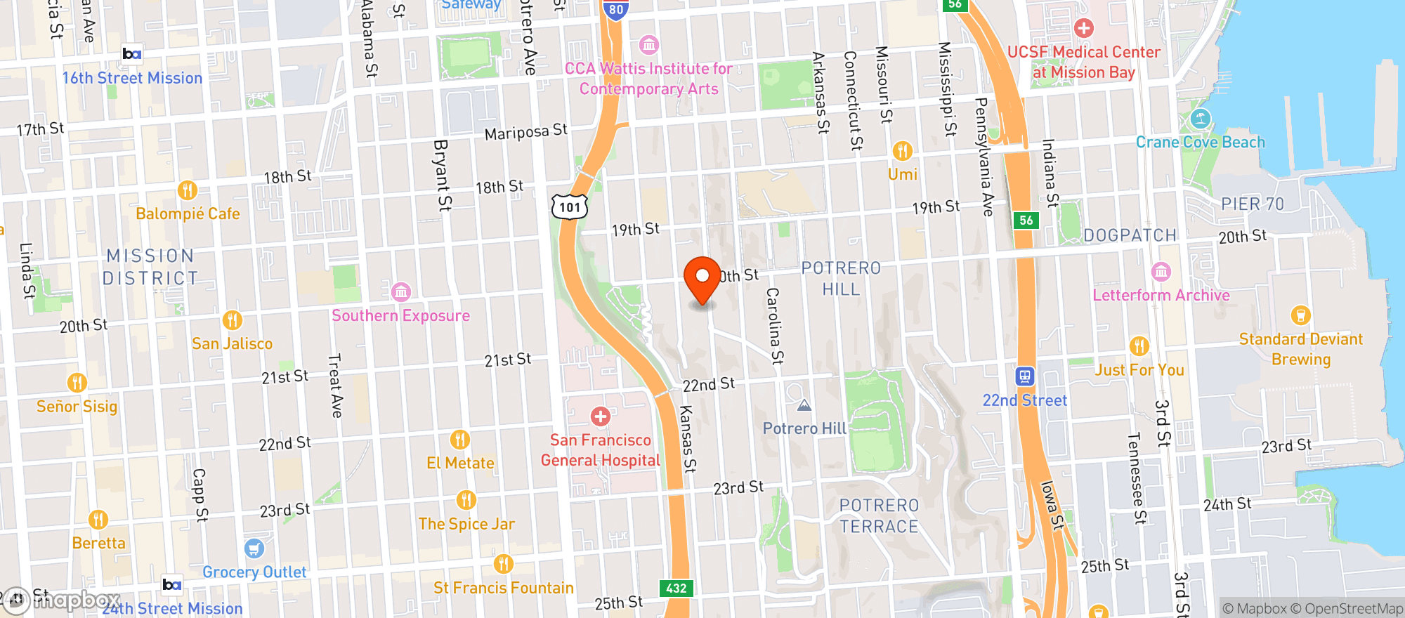 Map showing Chiotras Grocery