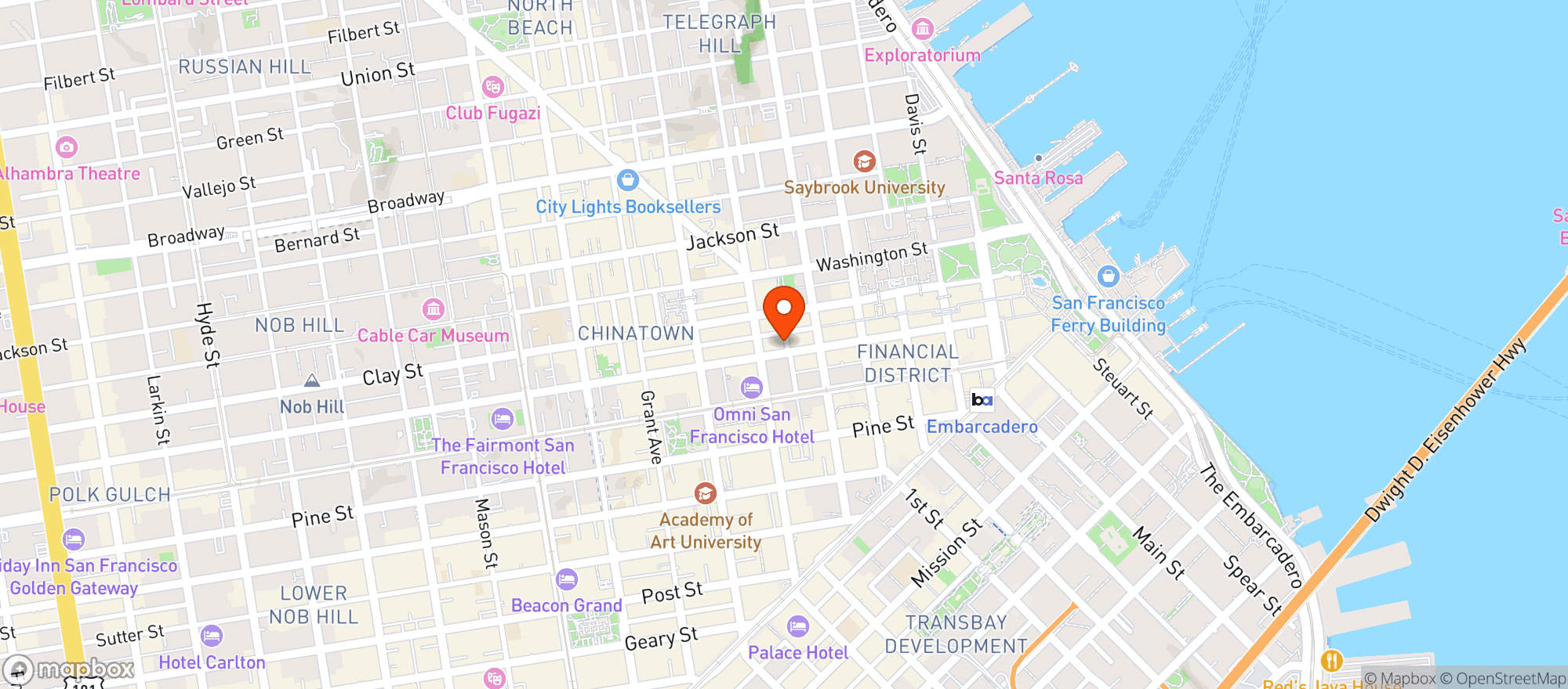 Map showing Wayfare Tavern