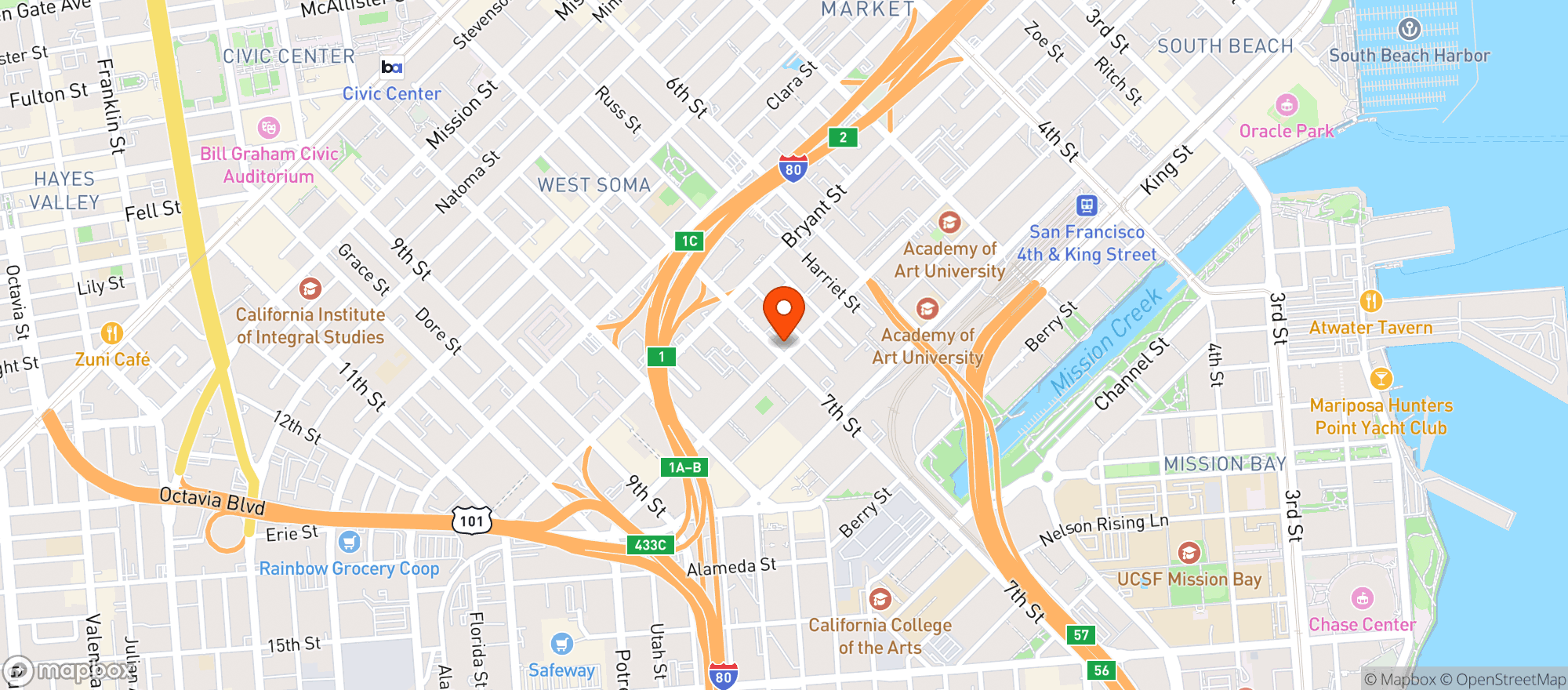Map showing Cafe Mars