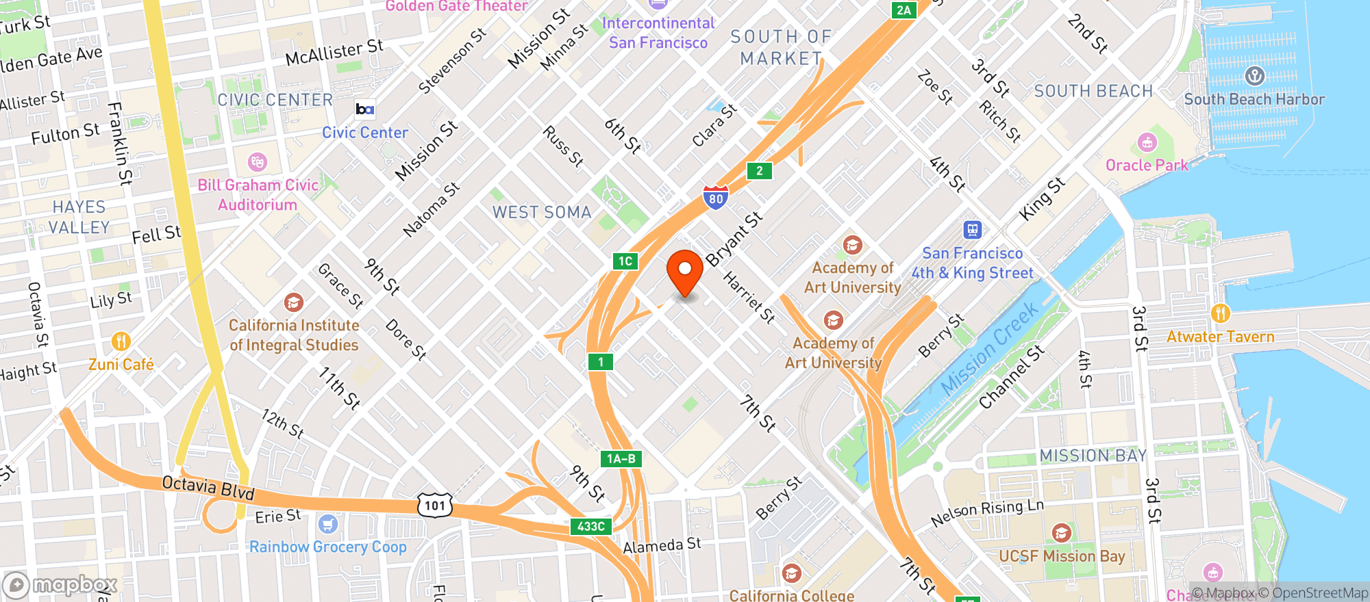 Map showing Off The Charts - San Francisco