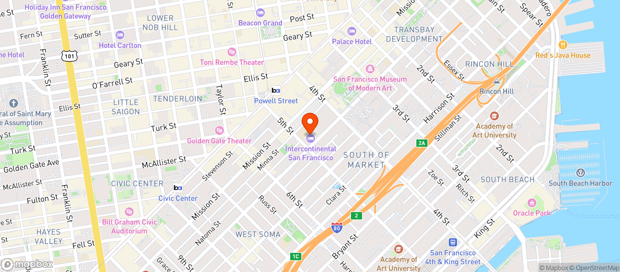 Map showing InterContinental Hotels & Resorts (San Francisco)