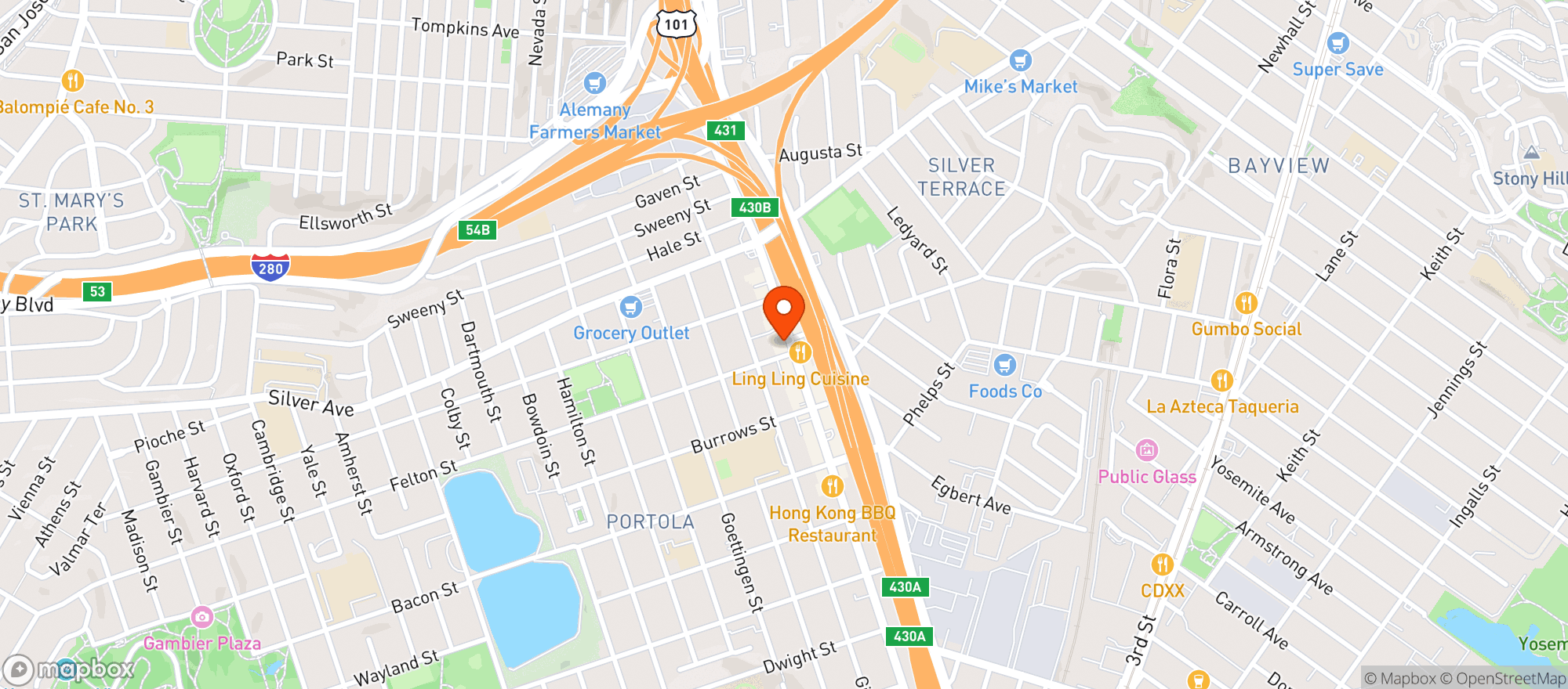 Map showing Portola Pipeline