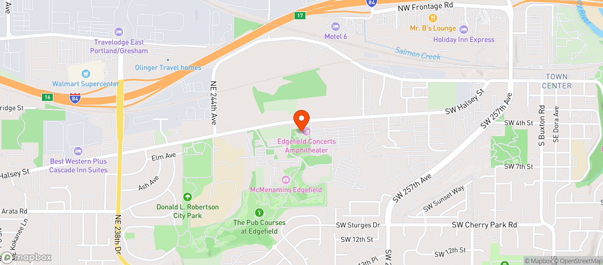 Map showing Edgefield Concerts On The Lawn