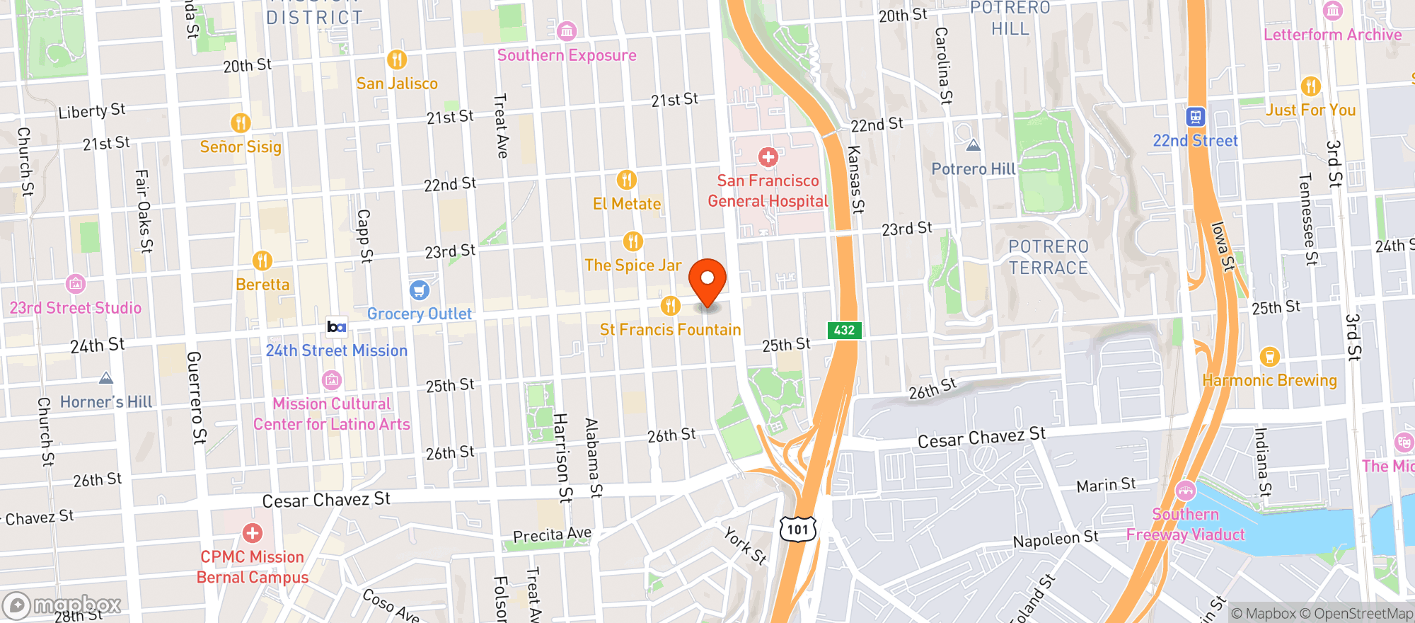Map showing Tony's Market & Liquor - San Francisco