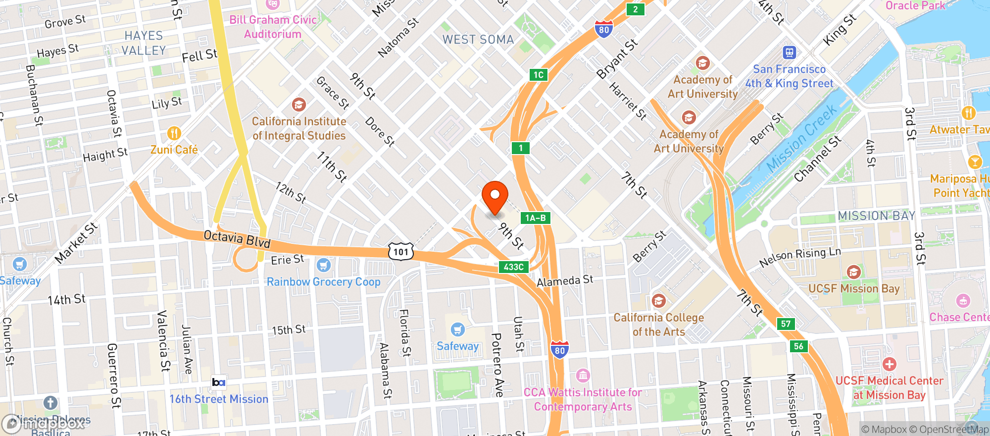 Map showing Trader Joes