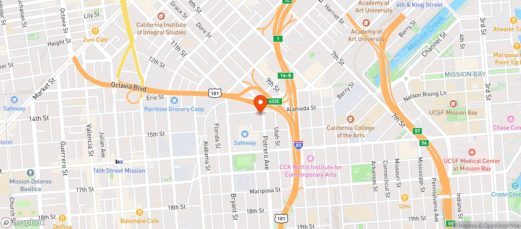 Map showing Supper Club