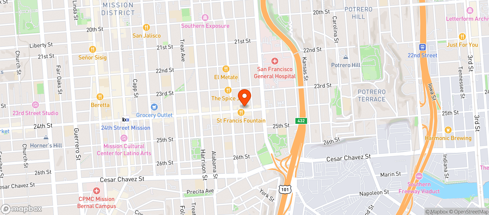 Map showing Riccis Market