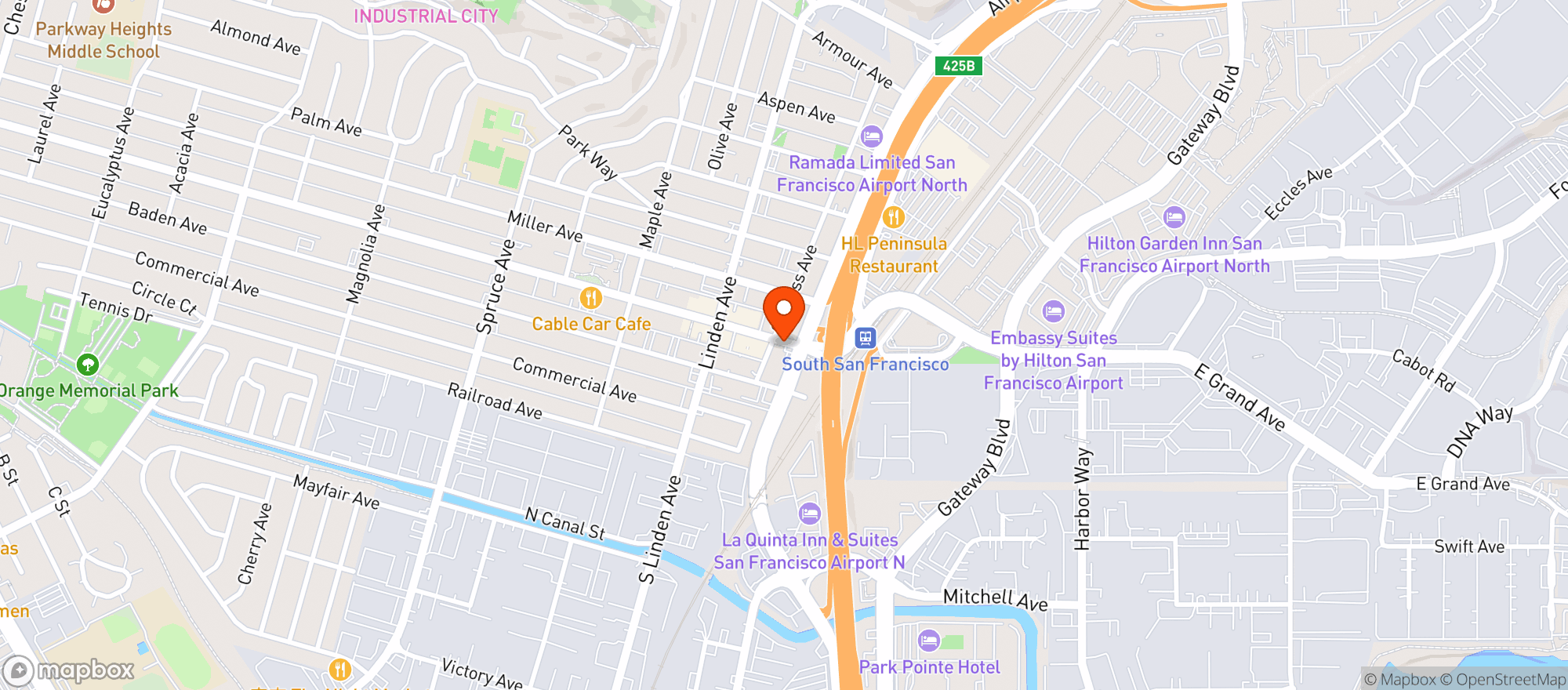 Map showing J & J Market