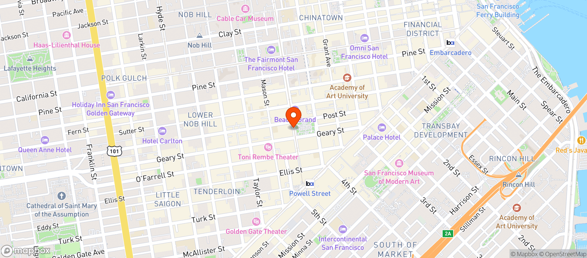Map showing Westin St Francis
