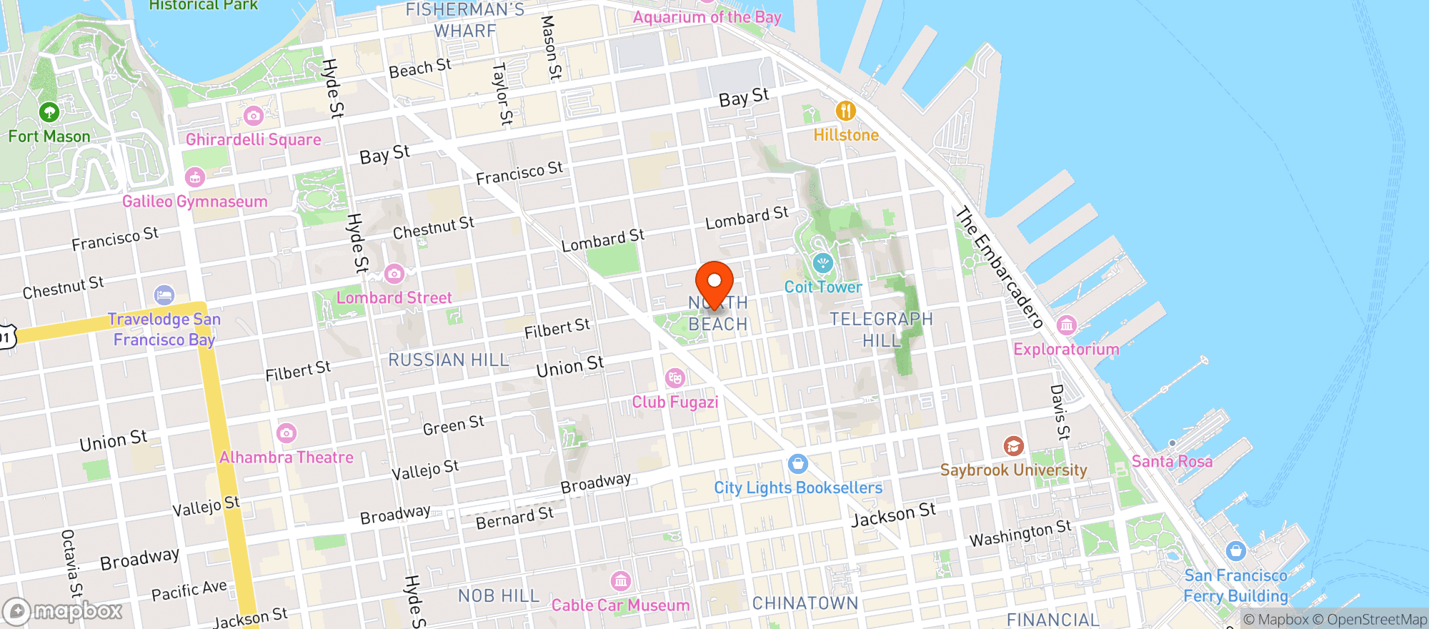 Map showing Park Tavern