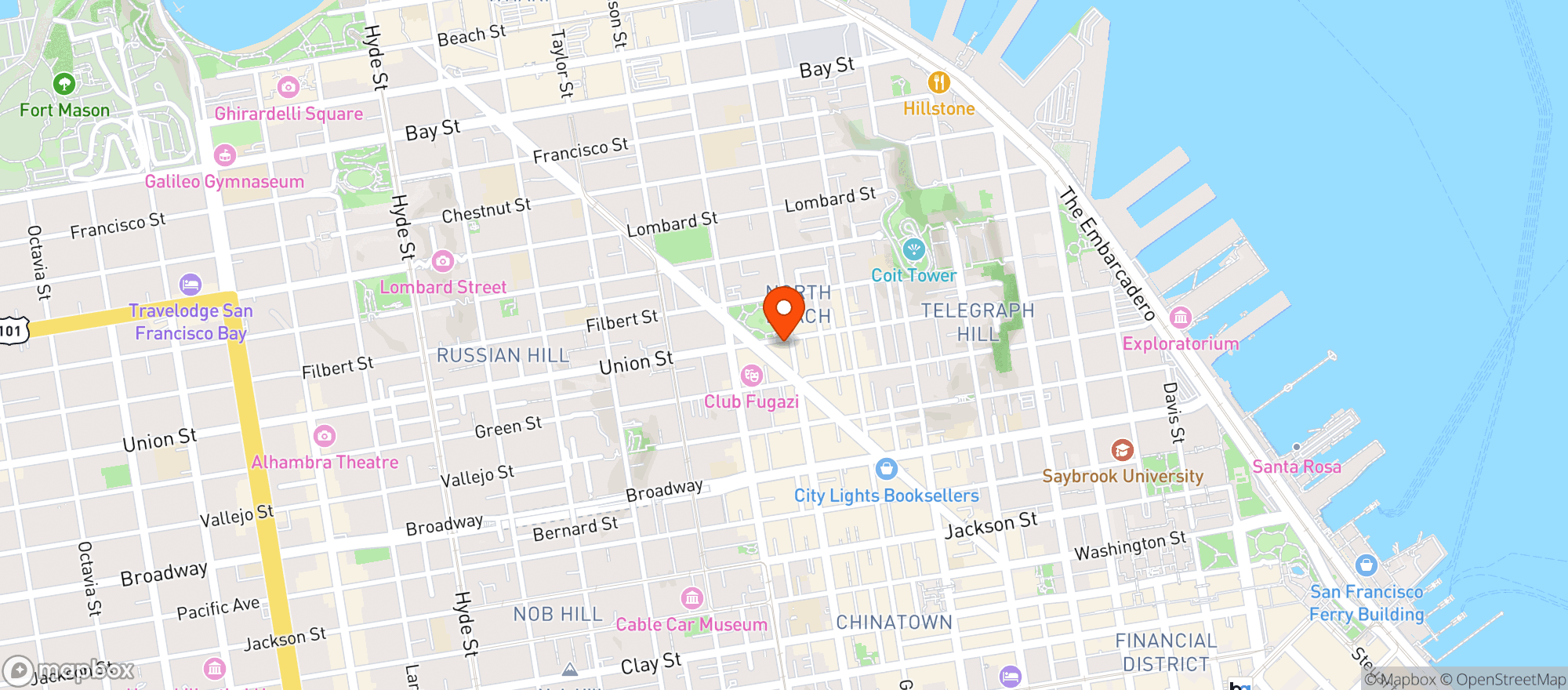 Map showing Original Joes