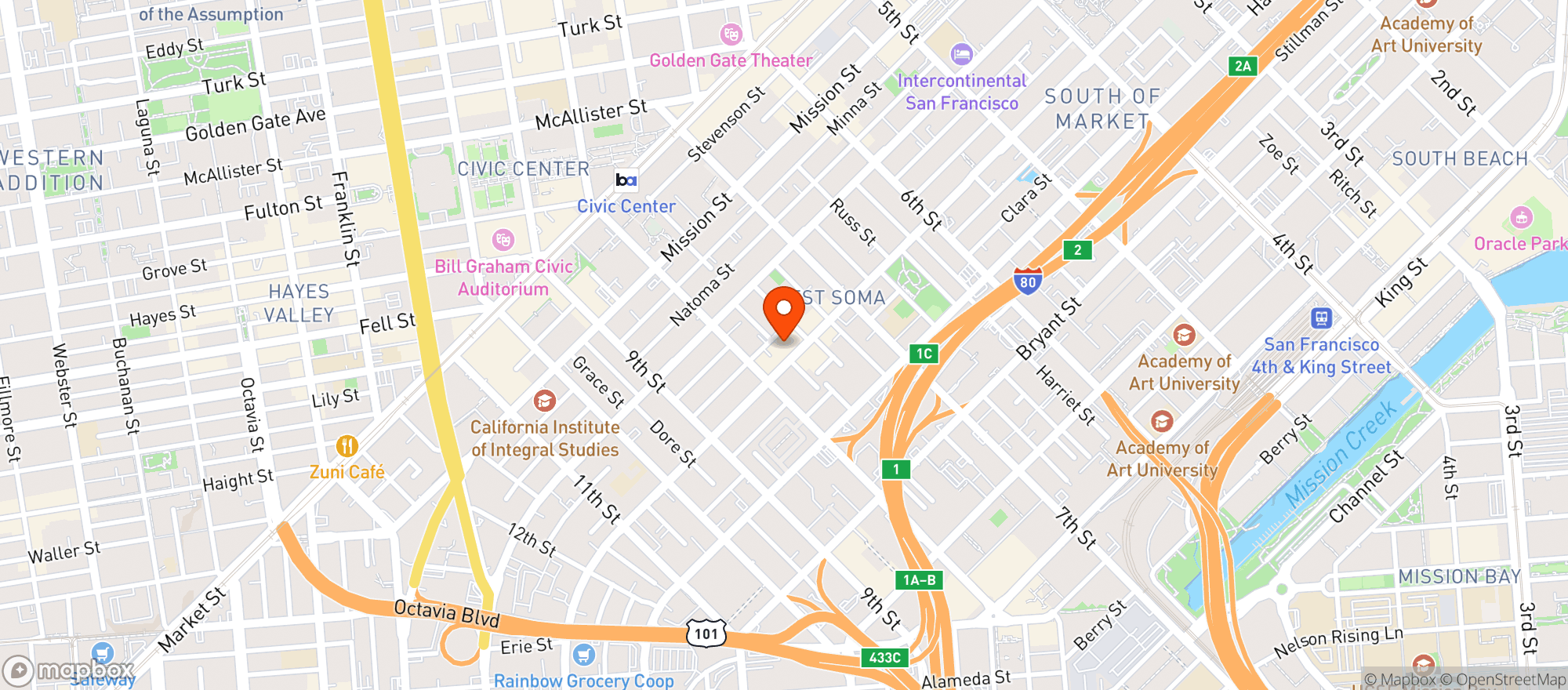 Map showing Decant SF