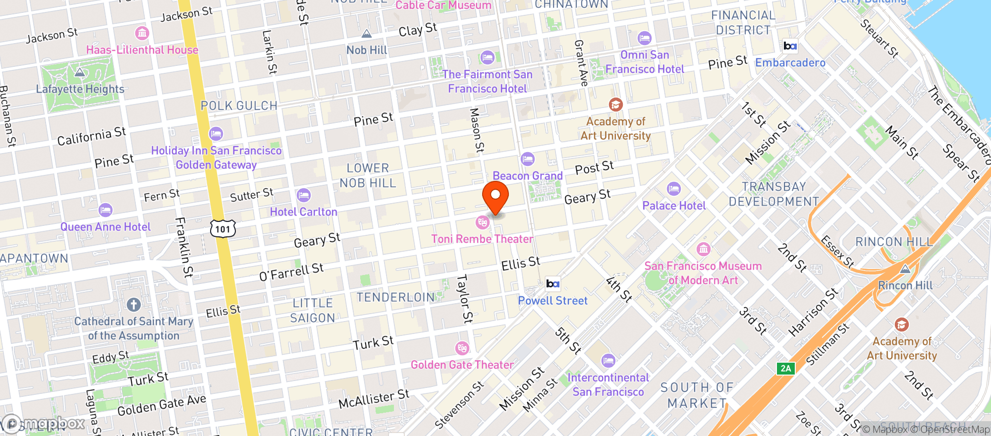 Map showing Mastros Steakhouse