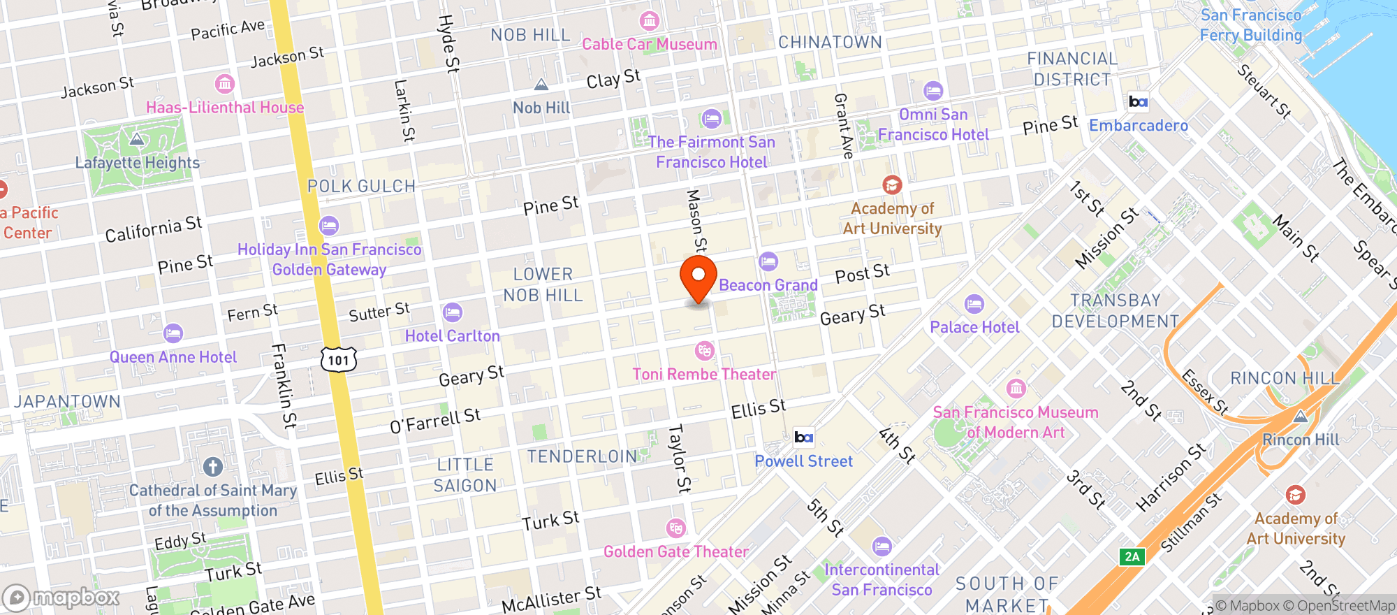Map showing Zingari Steakhouse & Pasta Bar