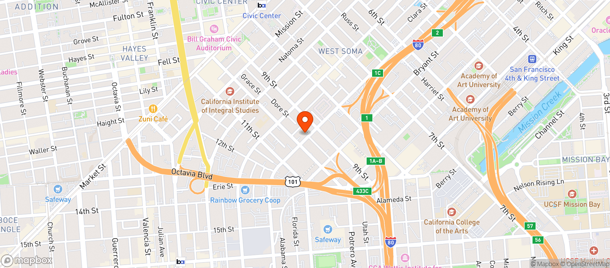 Map showing Lone Star Saloon