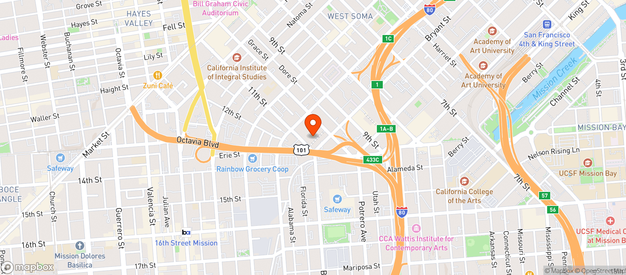 Map showing Costco