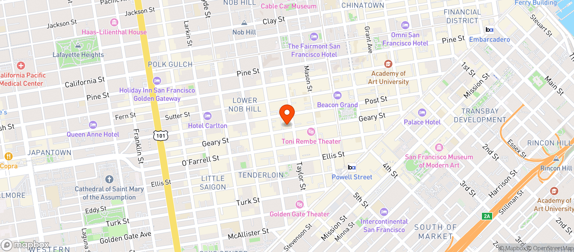 Map showing Bel-Clift Grocery