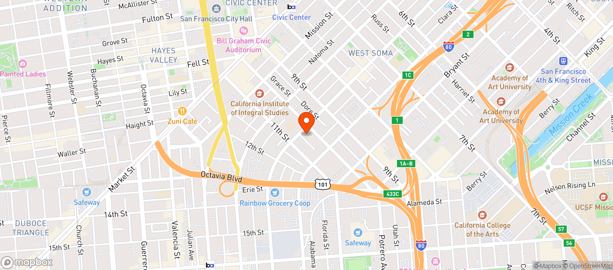 Map showing Folsom Street Foundry