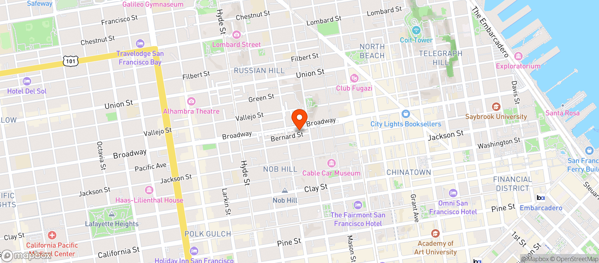 Map showing Dapper - San Francisco