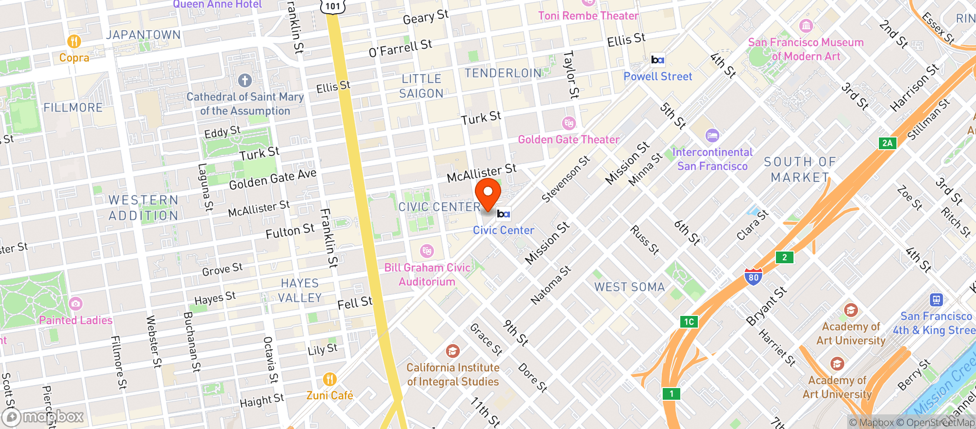 Map showing Orpheum Theatre