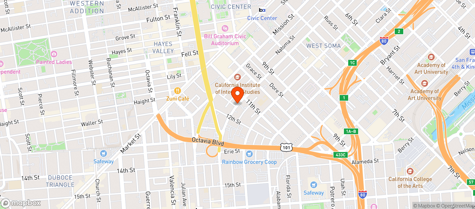 Map showing Ted Deli