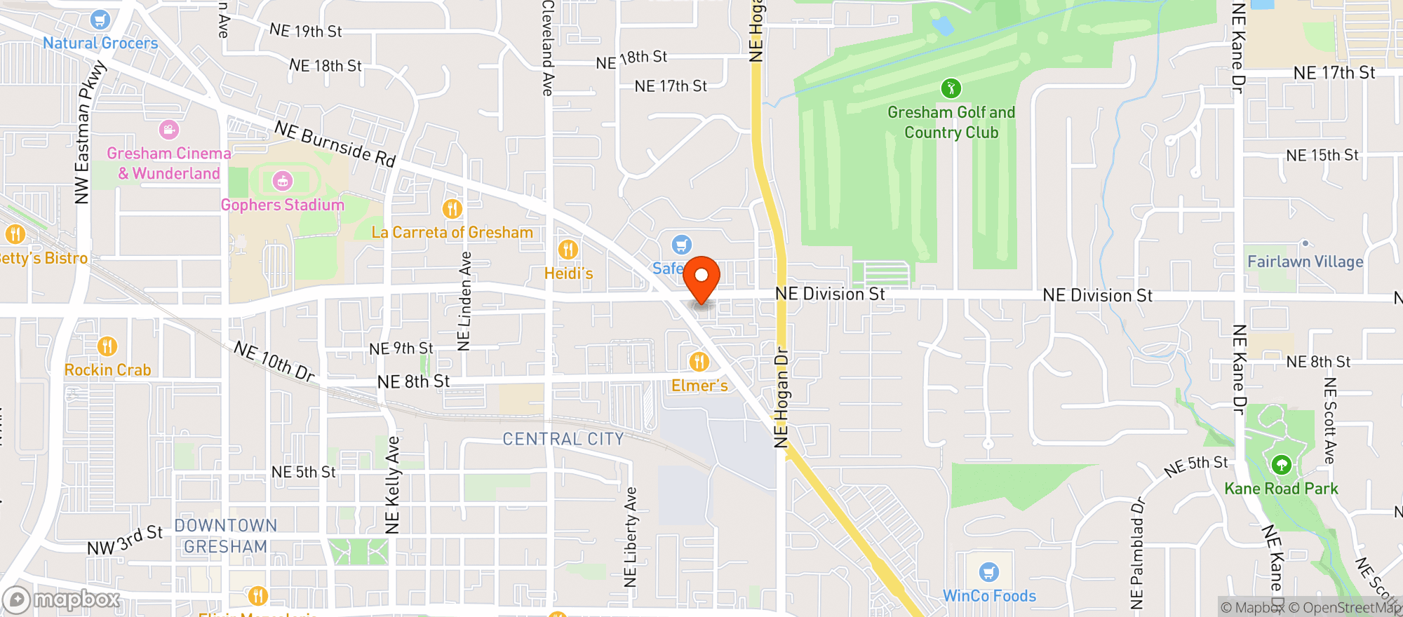Map showing Cannabis Nation - Gresham