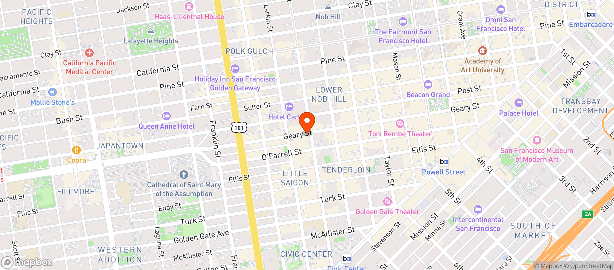 Map showing CALIFORNIA SMOKE SHOP