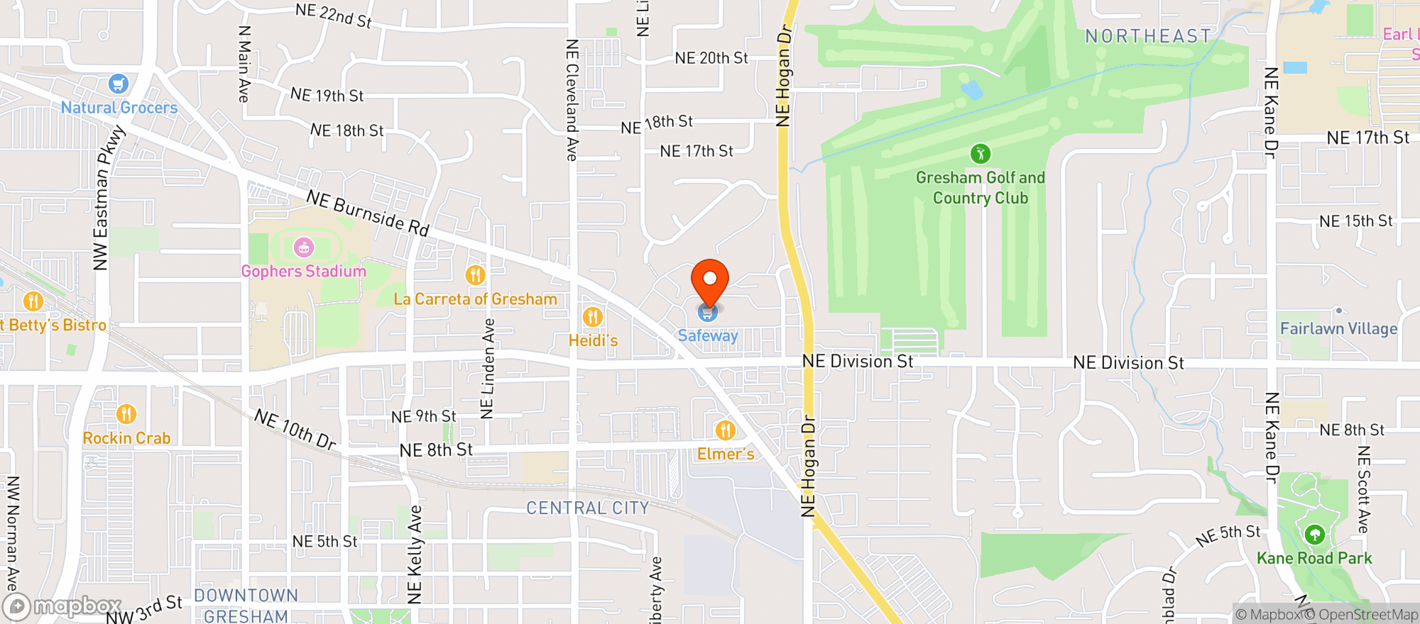 Map showing Safeway #430 Gresham