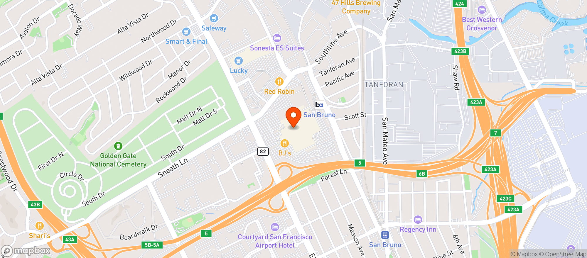 Map showing Target