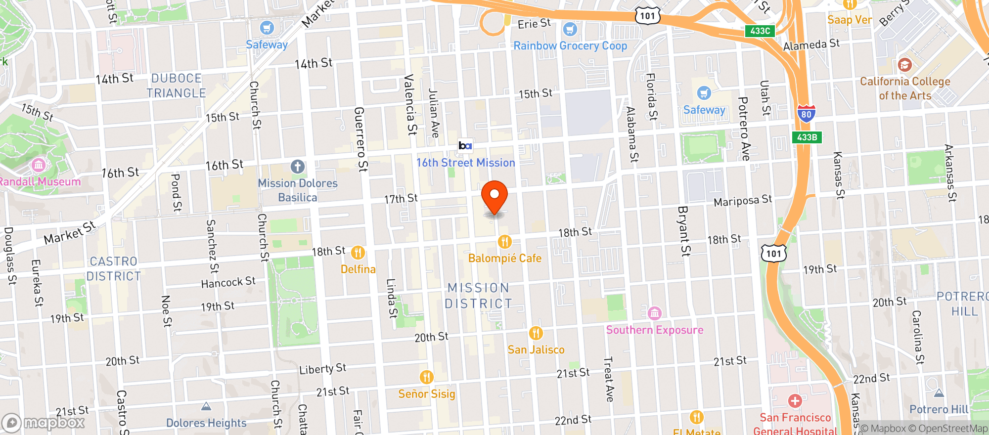 Map showing Fox & Lion Bread