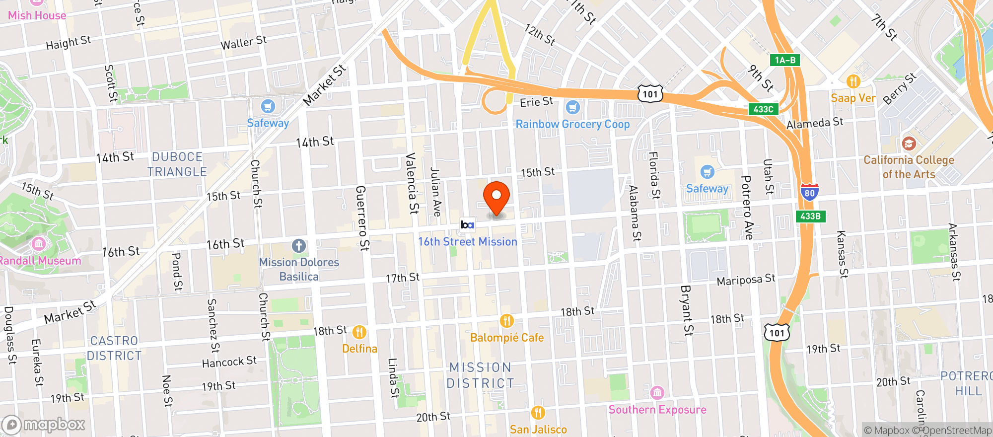 Map showing The Lab