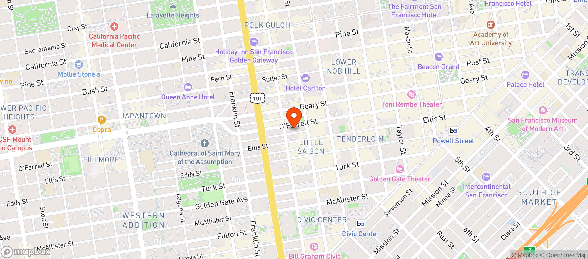 Map showing Great American Music Hall