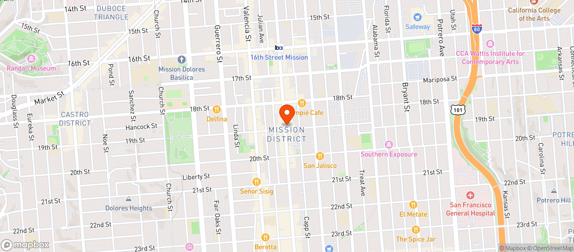 Map showing Beauty Bar