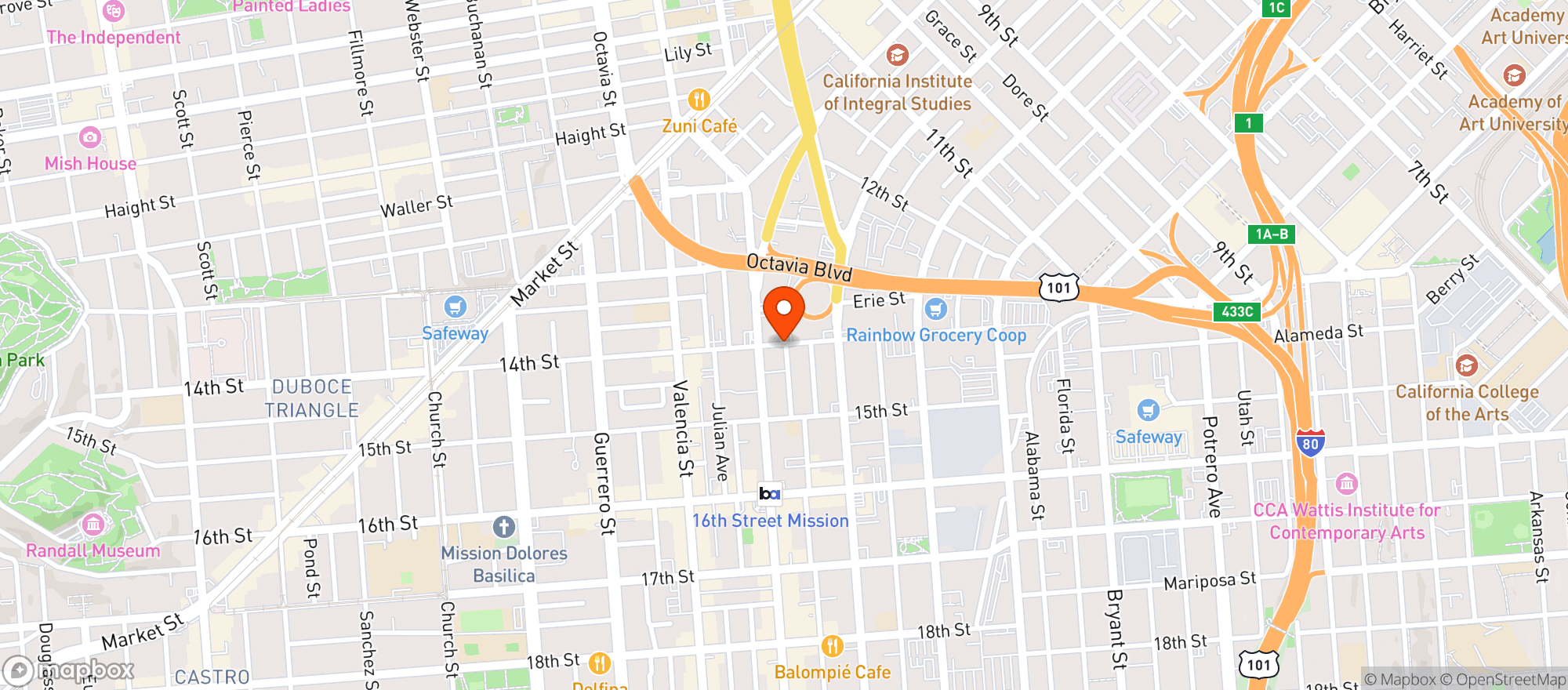Map showing New Star Market