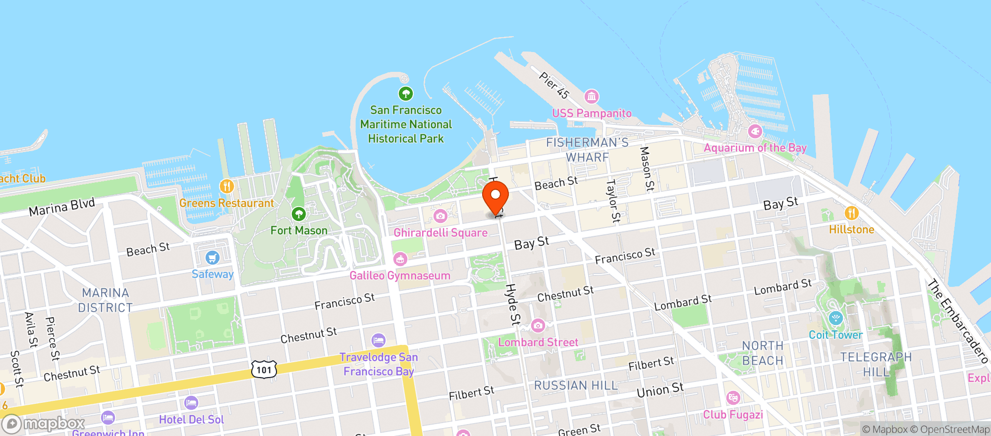 Map showing Gary Danko