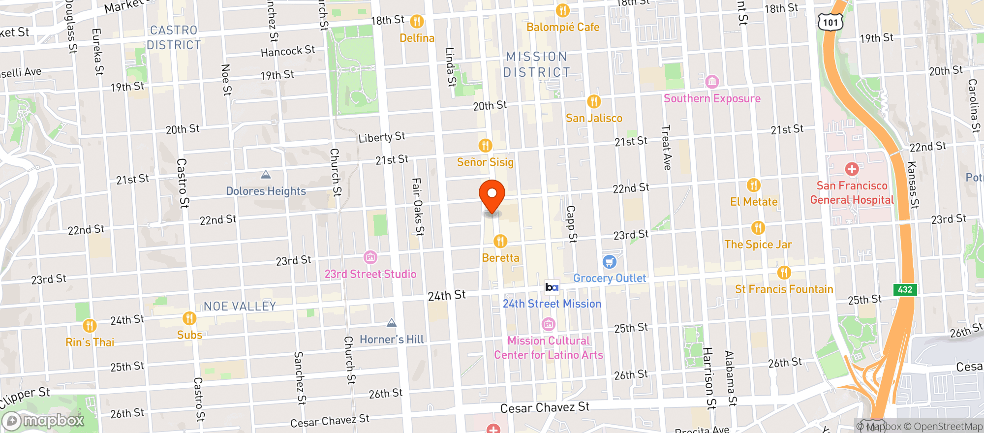 Map showing Bottega