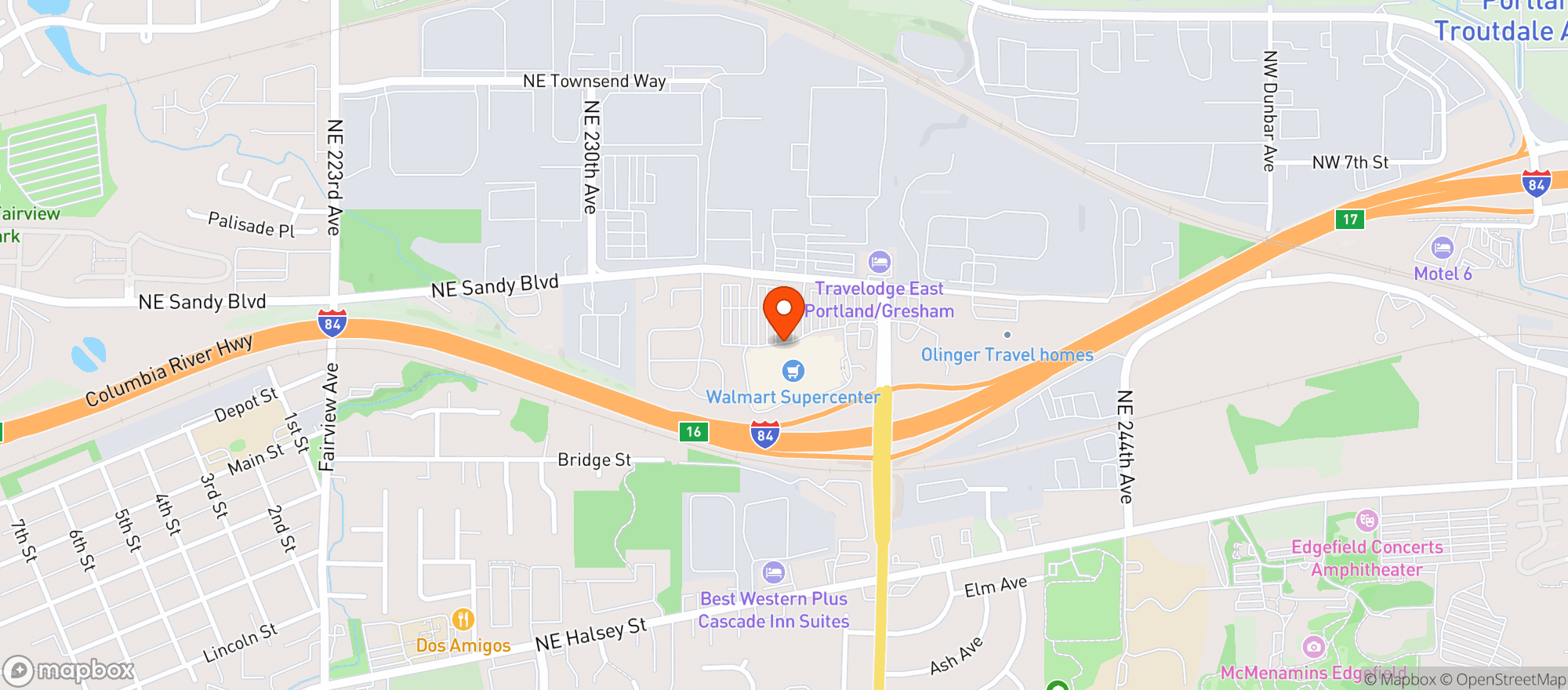 Map showing Walmart Supercenter #2927