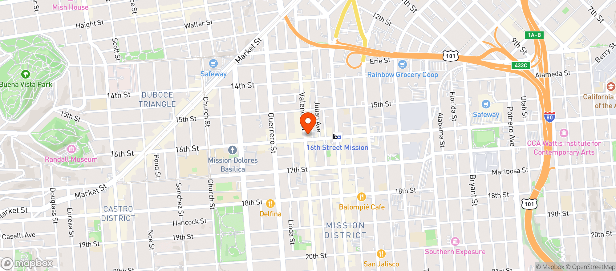 Map showing Manny's