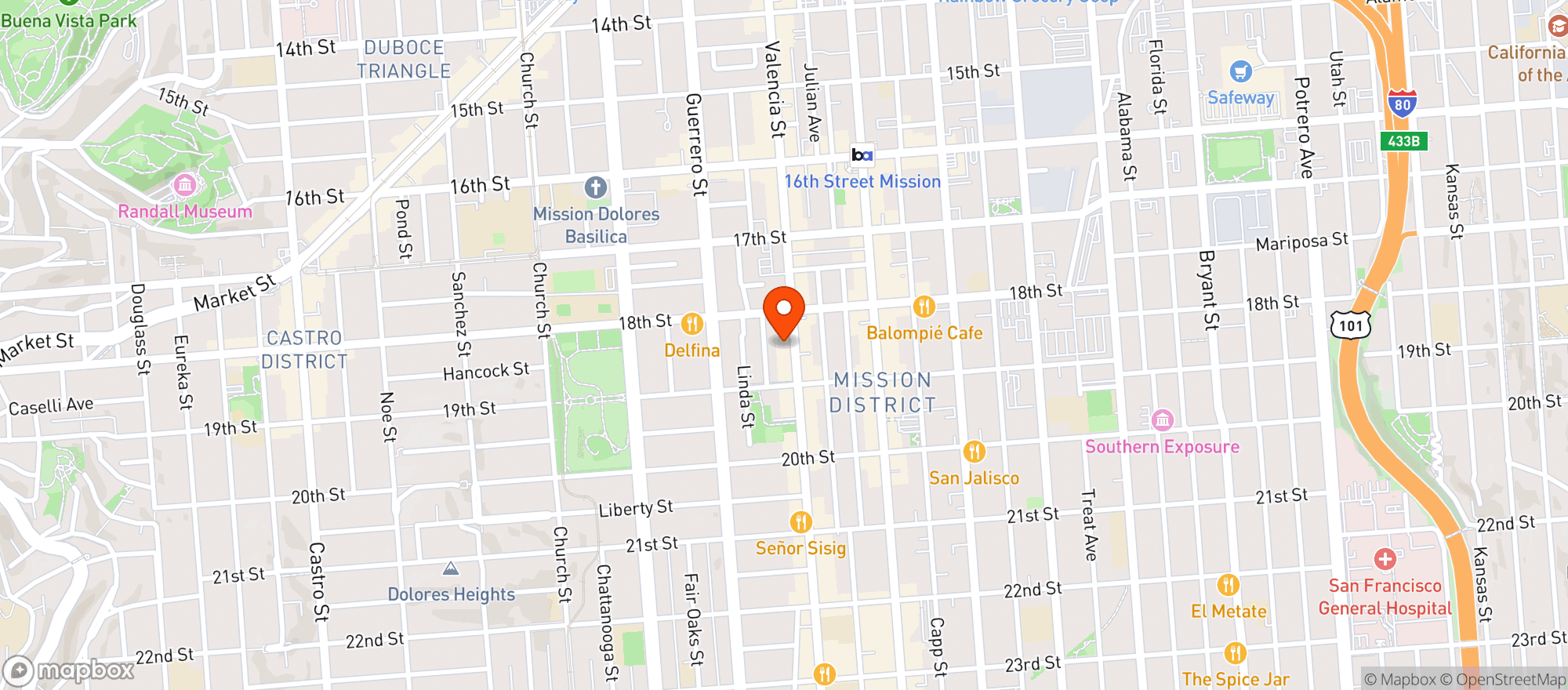 Map showing Fort Point - Valencia